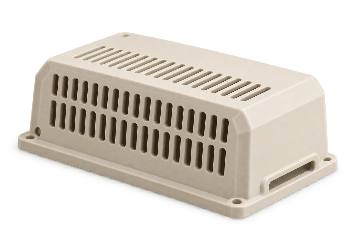 Illustrative ivory vented FDM equipment cover.